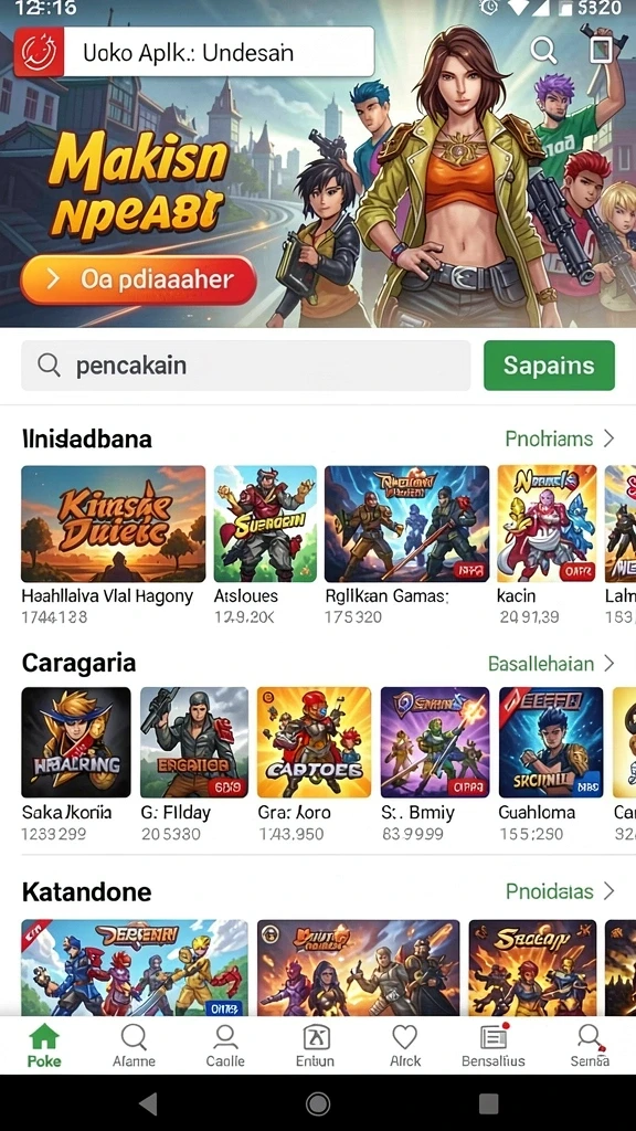 Beragam permainan menarik menanti untuk dimainkan.