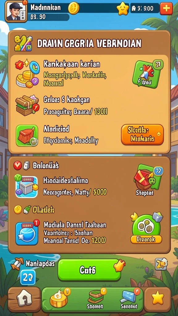 Level yang penuh tantangan dan petualangan seru.