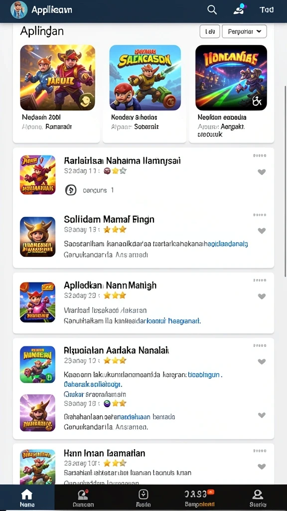 Tangkapan layar menampilkan antarmuka utama permainan.