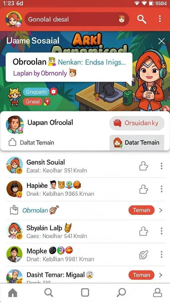 Tampilan menu awal yang menarik dan mudah dinavigasi.