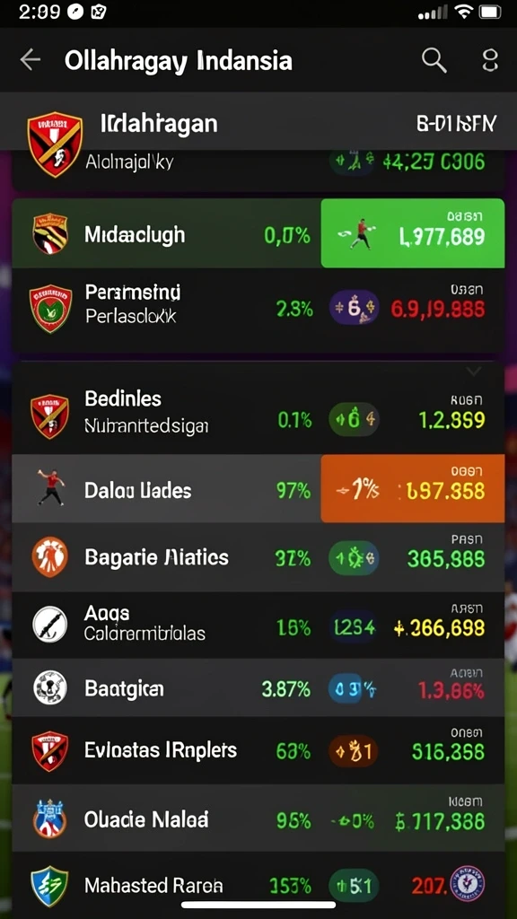 Fitur taruhan olahraga dengan statistik real-time.
