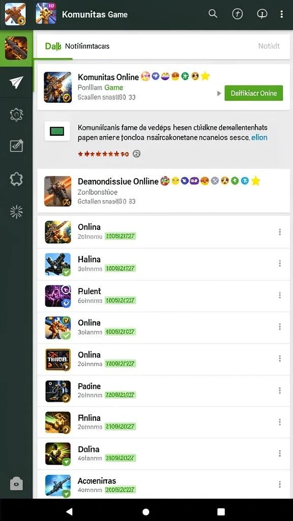 Menu pilihan mode permainan yang lengkap.