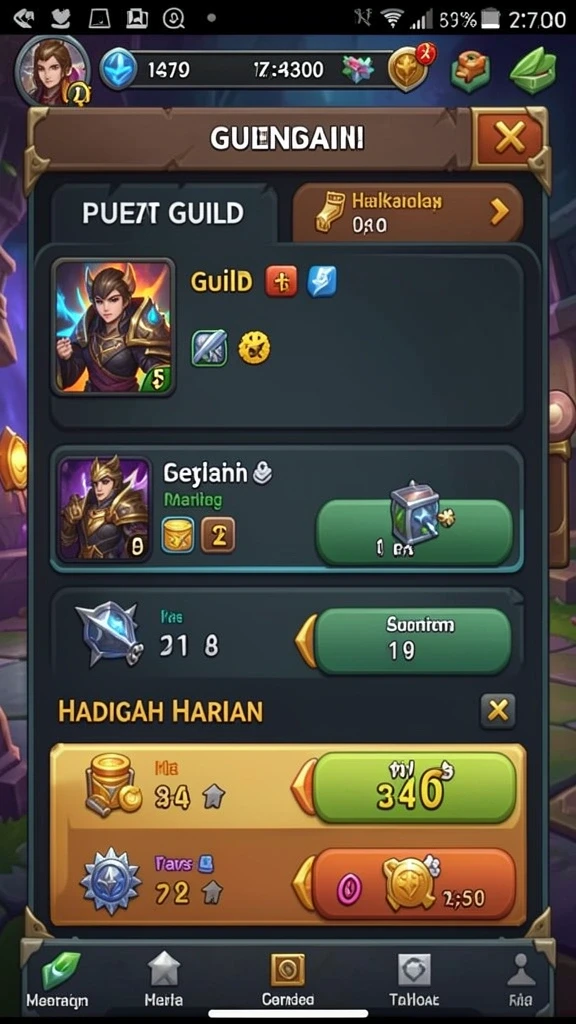 Fitur turnamen dengan hadiah menarik dan menarik.